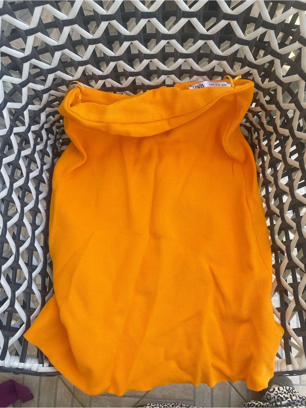 Zara Orange Knit Tube Top